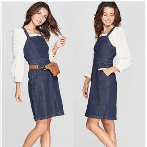 Universal Thread Dark Wash Denim Jumper Dress Size 6